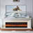 White Solid Wood TV Cabinet Fireplace