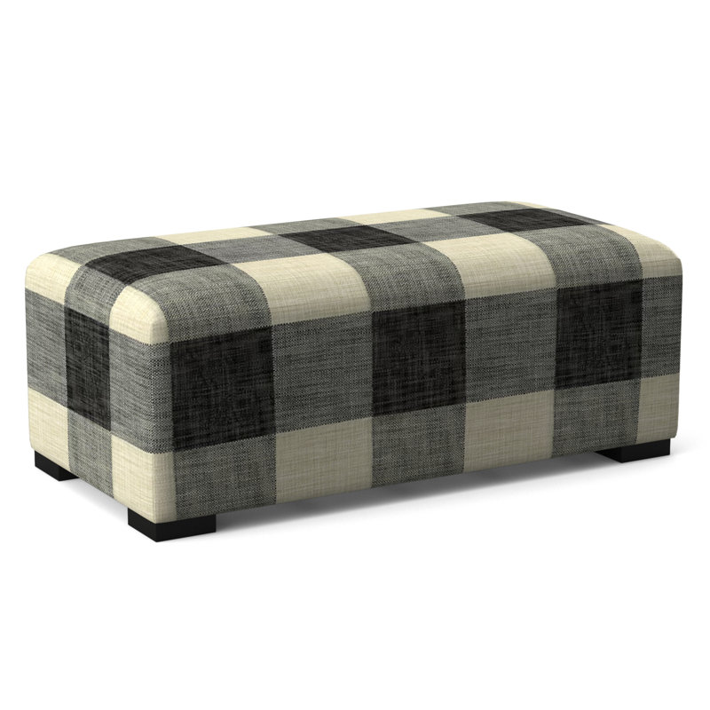 Campos Ottoman, Black, Black Buffalo Check; 0120-81