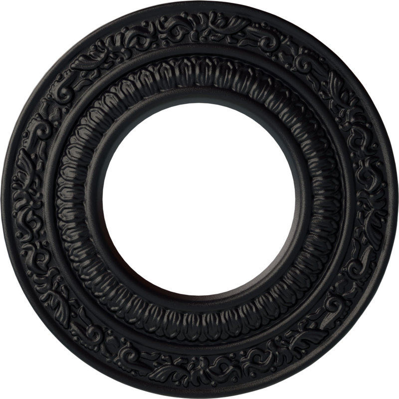 Endurathane Andrea Ceiling Medallion, 8 1/8"OD x 4 1/8"ID x 1/2"P (Fits Canopies up to 4 1/8"), Hand-Painted Steel Gray Finish