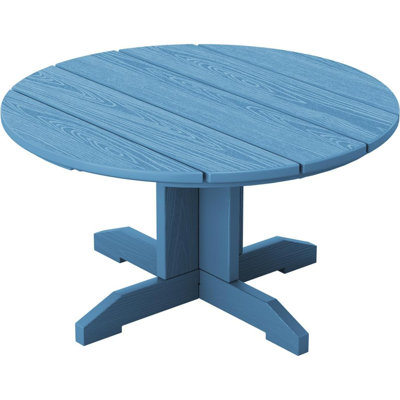 Outdoor Round Coffee Table, 36" Adirondack Coffee Table For Patio, Garden, Backyard