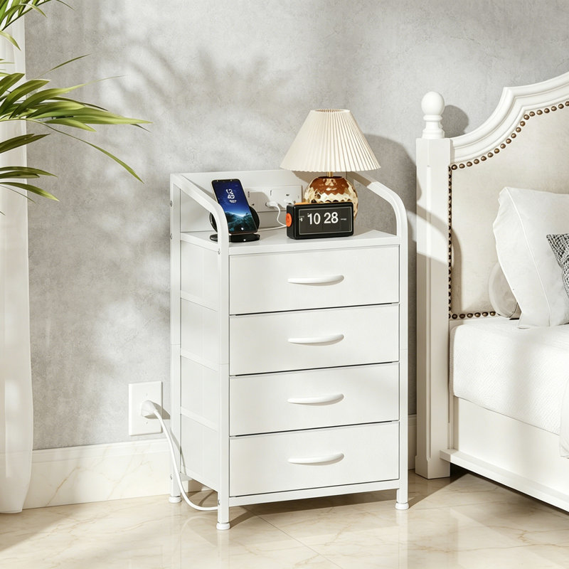 39.5cm W Bedside Table, White
