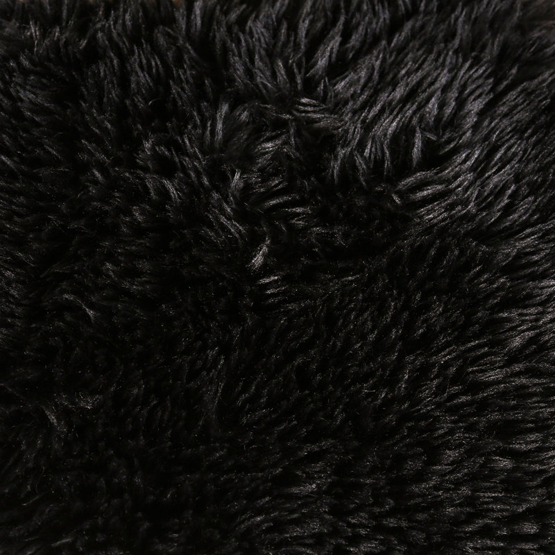Salon modulaire en L, Black faux fur,Foam