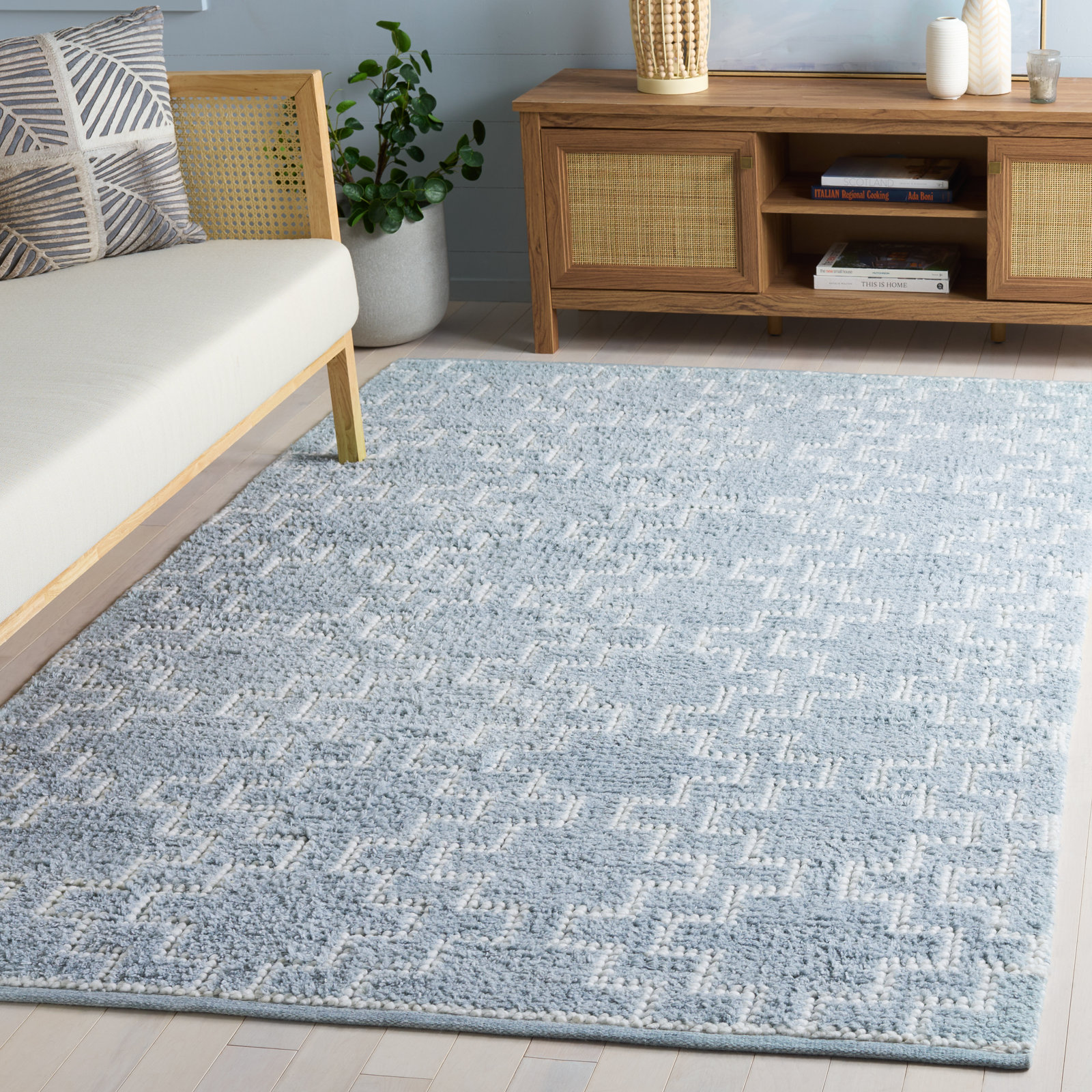 Hand-Woven Geometric Outdoor Rug, 5'-0" X 8'-0" Rectangle