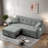 3 In 1 Convertible Sleeper Sofa Bed With Reclining Backrest, Pillows And Side Pockets-1869365428