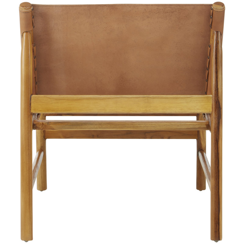 Natalie Upholstered Slipper Chair, Brown, Natural