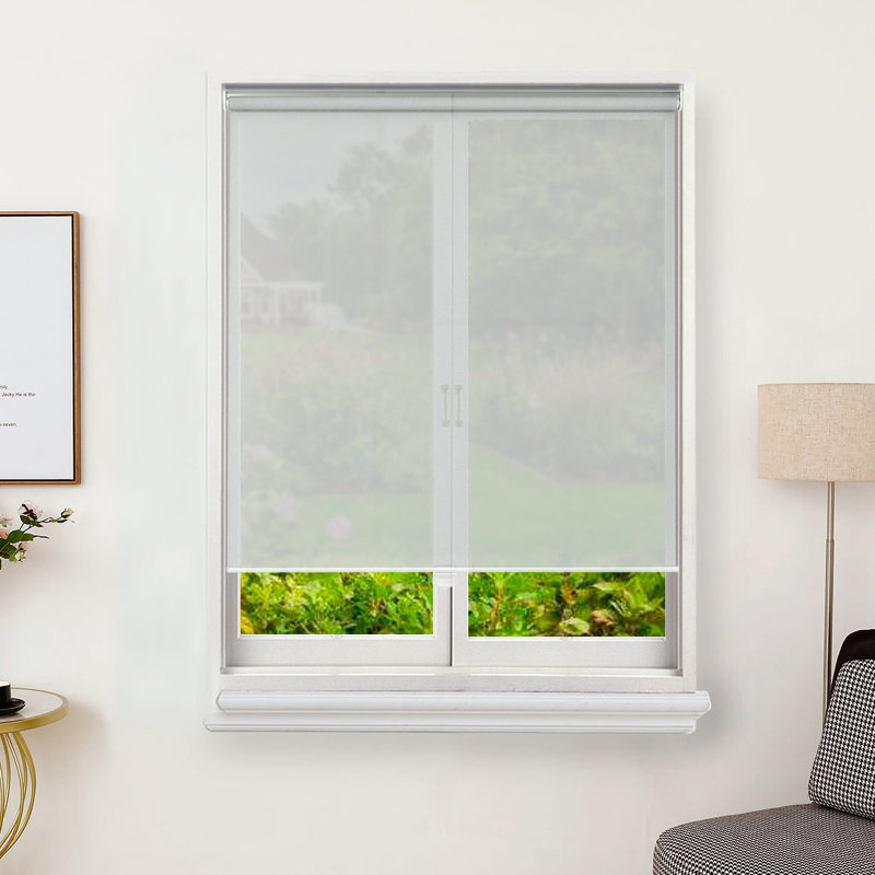 Store à enroulement solaire filtrant la lumière, Gris clair, L 27 po x H 72 po