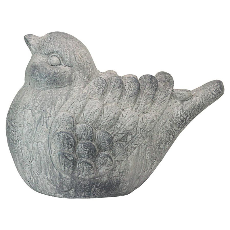 Statue d'oiseau pâle à plumes fines