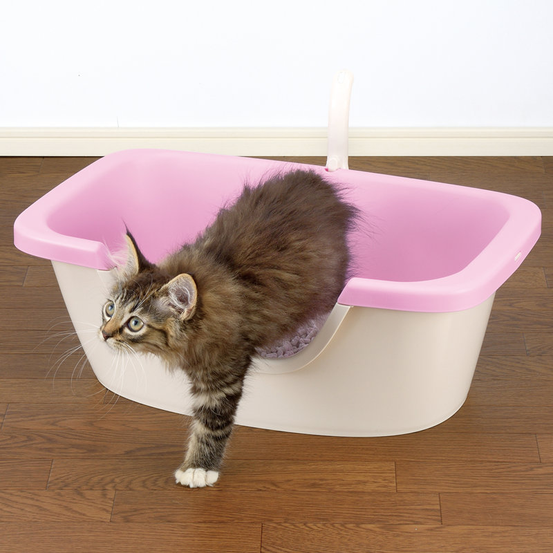PAW TRAX Adjustable 2-Level Litter Box, Pink