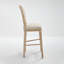 Ensemble de 2 chaises de bar de style français de 30 po de hauteur, chaises rembourrées avec dossier rond, techniques de tréfilage et de sculpture, démontables, pour le salon, la cuisine, le restaurant, beige