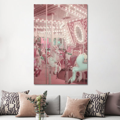 Pastel Pink Carousel - Wrapped Canvas Print