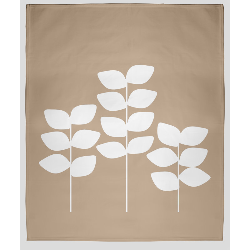 Botanical Blooms Fleece Throw Blanket, 30" W x 40" L, Pepper, 1.75