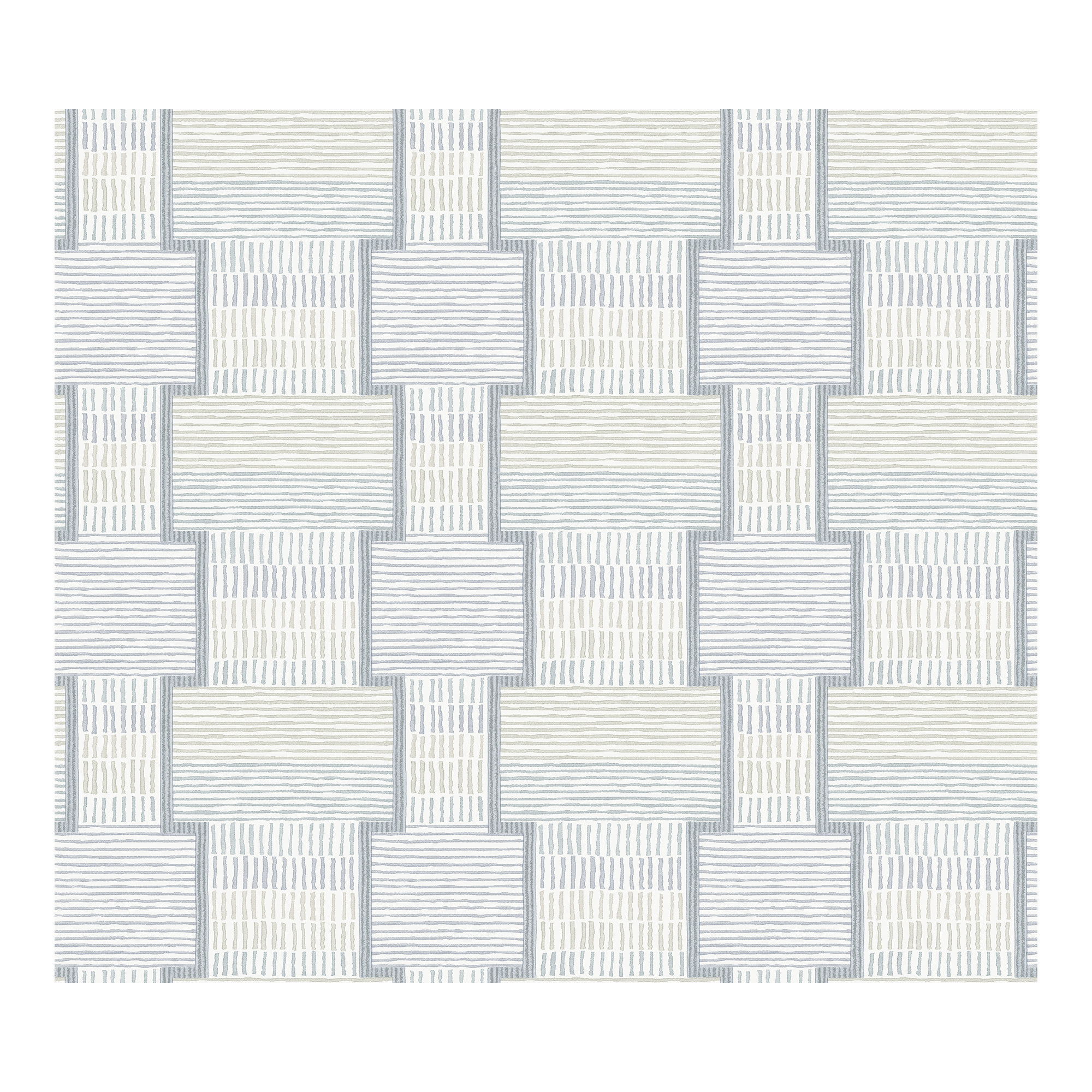 Modern Unpasted Geometric Wallpaper, Blue