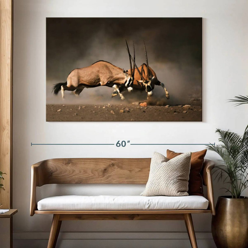 Dueling Gemsboks, 34" H x 51" W
