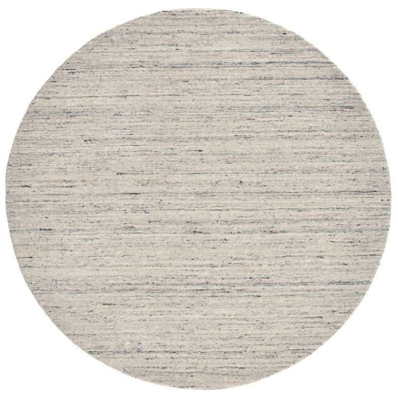 , Natural Round Pure Solid Colour Hand Woven Hand Loomed Area Rug, Round 100cm