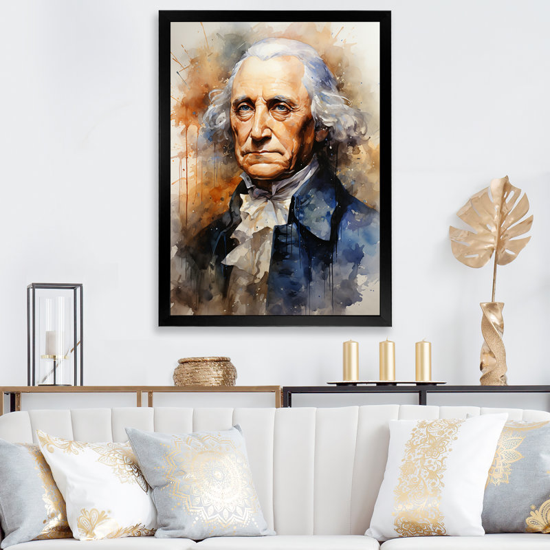 Le président George Washington The Founder - président / impressions d'art mural politique, Cadre photo noir