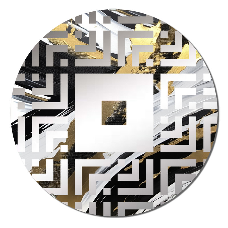 New Gold Balance V - Miroir mural carré, 23,6 po x 23,6 po