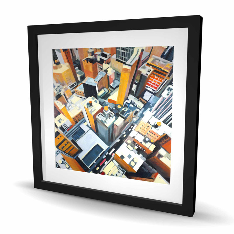 High High View of New York Buildings - Reproduction encadrée pour la décoration