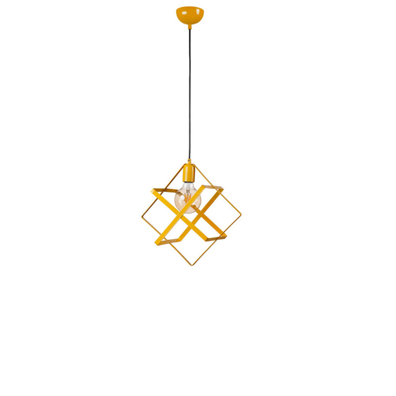 Lustre élégant en métal moutarde, hauteur réglable, 11,8 po x 14,2 po | Corps en métal durable, plaque de base de 11,8 po x 2,8 po | Douille E27, 40 W maximum (ampoule non incluse) | Éclairage élégant pour la salle à manger et les espaces de vie