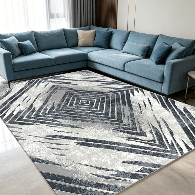 Grey Aztec Diamond area rugs for Living Room, Soft and Comfortable, Suitable for all seasons, easy to maintain, machine washable Indoor floor mat, Under Table Farmhouse suitable for Bedroom, Dining Room, Study, Patio, Balcony, Home Decor