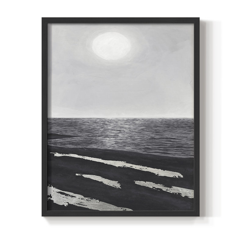 «Silver Shoreline II», reproduction encadrée - bois massif, H 14 po x l 11 po, Noir