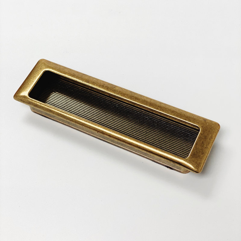 5" Center to Center Recessed Pull in Antique Brass