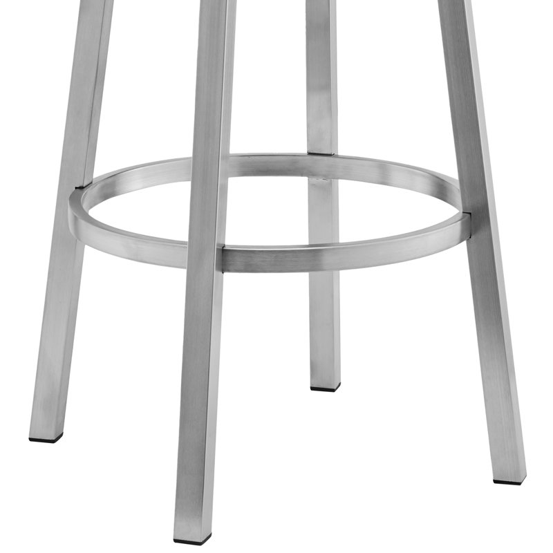 Kellum Swivel Counter and Bar Height Barstool with Arms in Faux Leather Upholstery and Metal Legs, Black