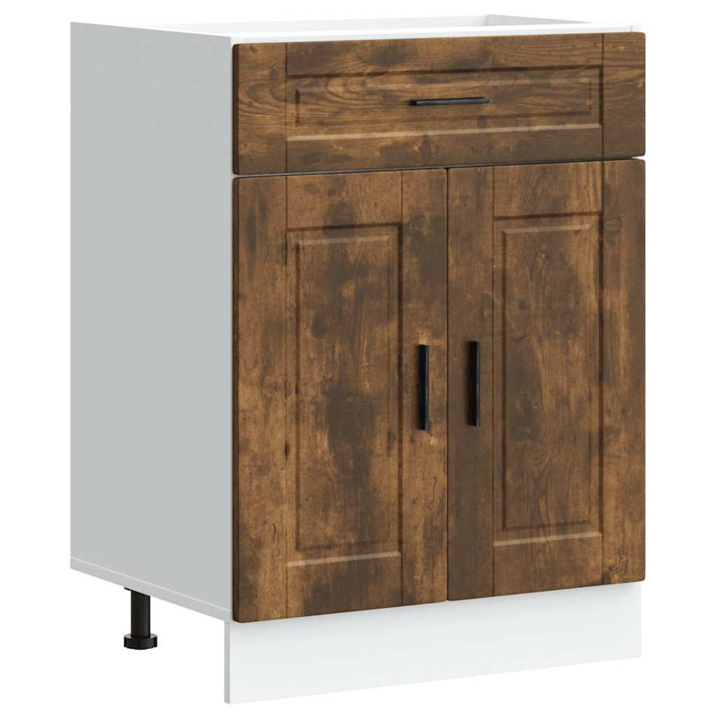 vidaXL Kitchen Base Cabinet Engineered Wood Standard, Smoked Oak