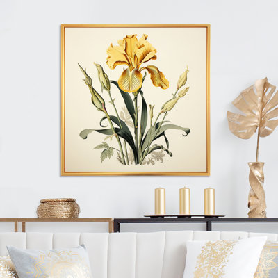 Iris jaune, illustration rétro I sur toile