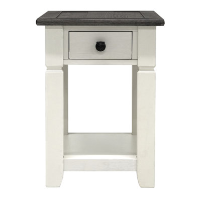 Solid Wood End Table With Drawer And USB by August Grove