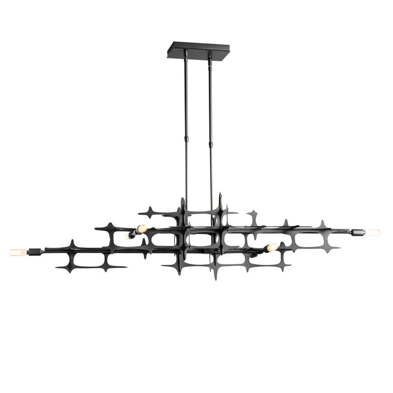 Grid 6 - Light Unique/Statement Geometric Chandelier, Gold, 39.8