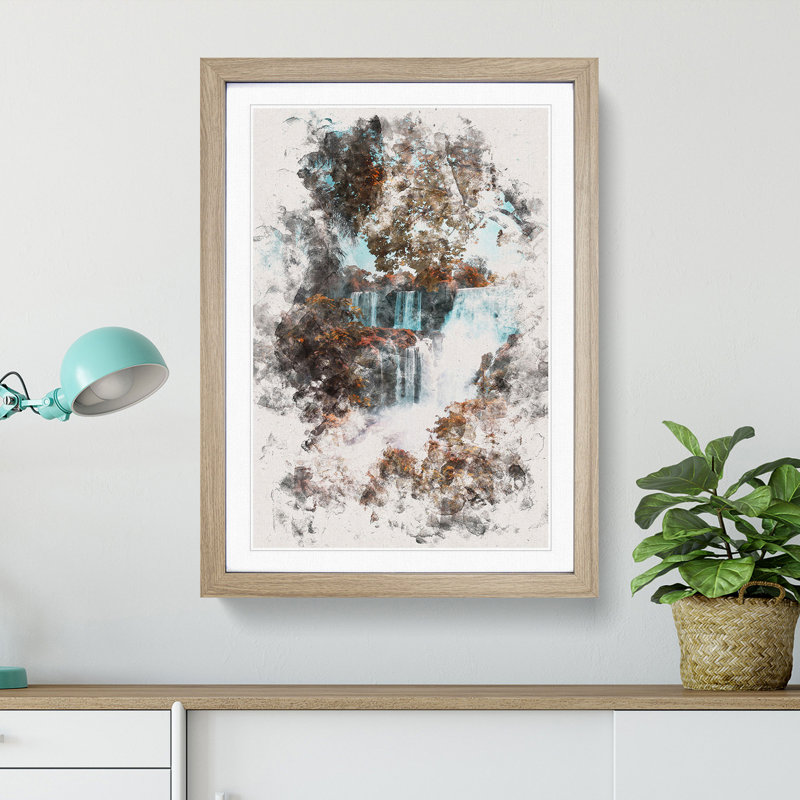 Iguazu Falls National Park in Argentina - Picture Frame Painting Print, 87cm H x 62cm W x 2cm D, Oak Framed