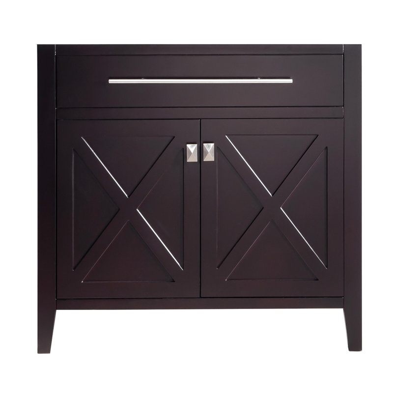 Base de meuble-lavabo simple 35,06 po seulement en gris, Brun