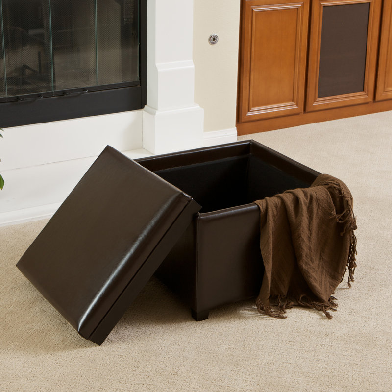 Staudt Faux Leather Ottoman