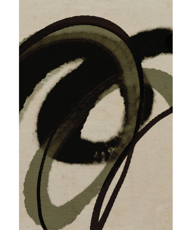 Encre encerclée de cercles par Treechild - Art mural abstrait - reproduction encadrée mat 40 x 60 (noyer), 40 × 60, Brun