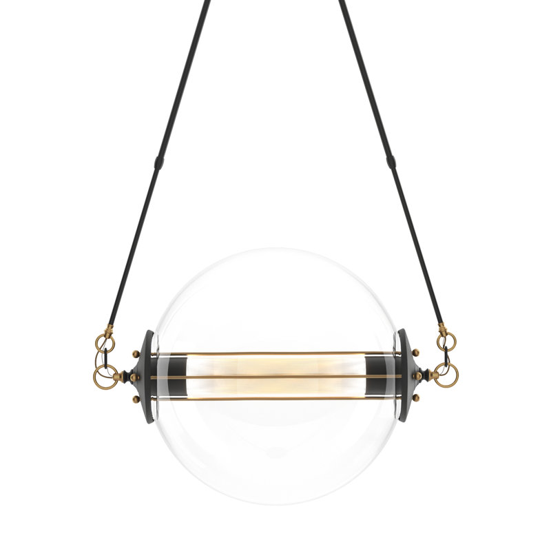 Otto 2 - Light Unique Globe Chandelier, Clear with Frost, 78.5" H x 28.4" W x 20" D