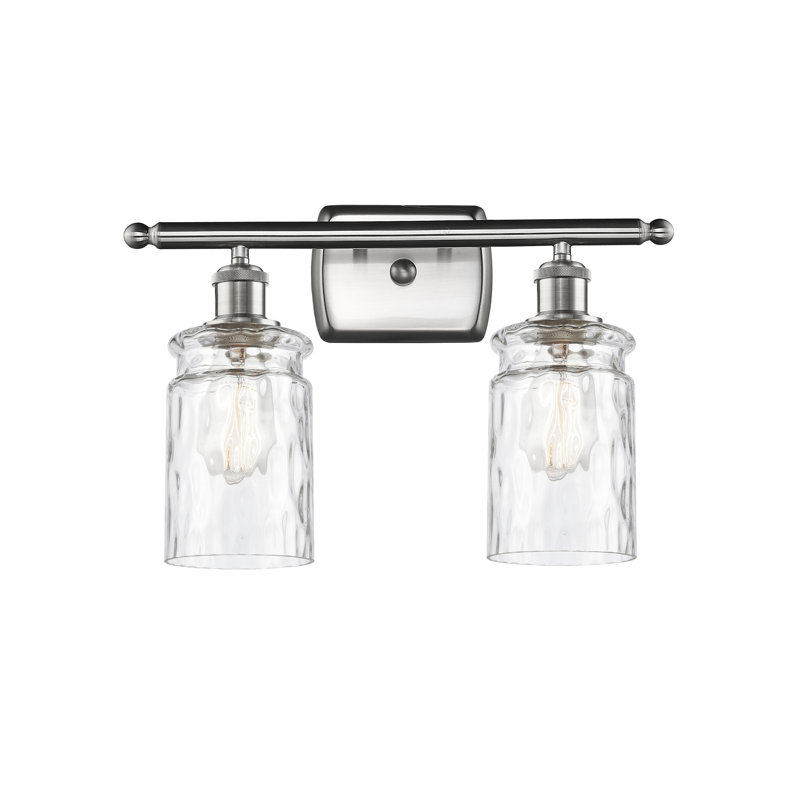 Éclairage de salle de bain à intensité variable 2 lumières Barner, Ampoule incandescente rétro 60 watts, Verre limpide