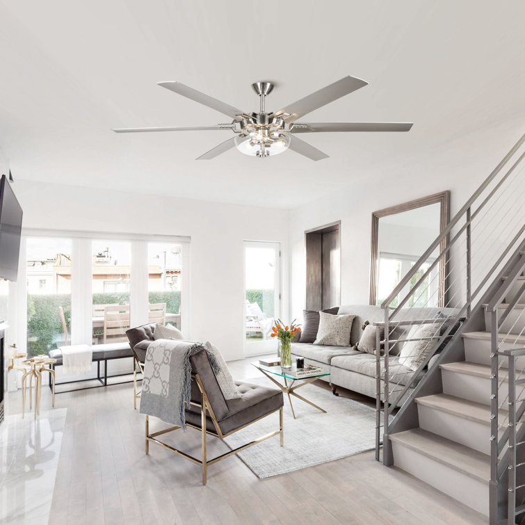 Jasmien 70" Modern Large Ceiling Fan with LED Lights and Remote Control