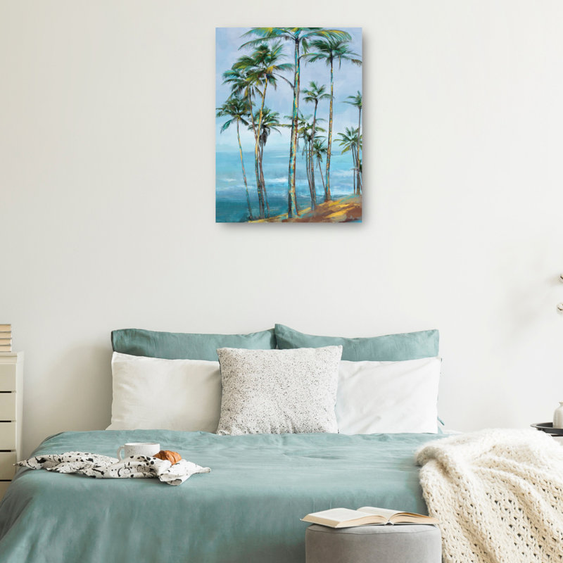 Tidal Breeze Coastal Canvas Art Print in Blue and Green