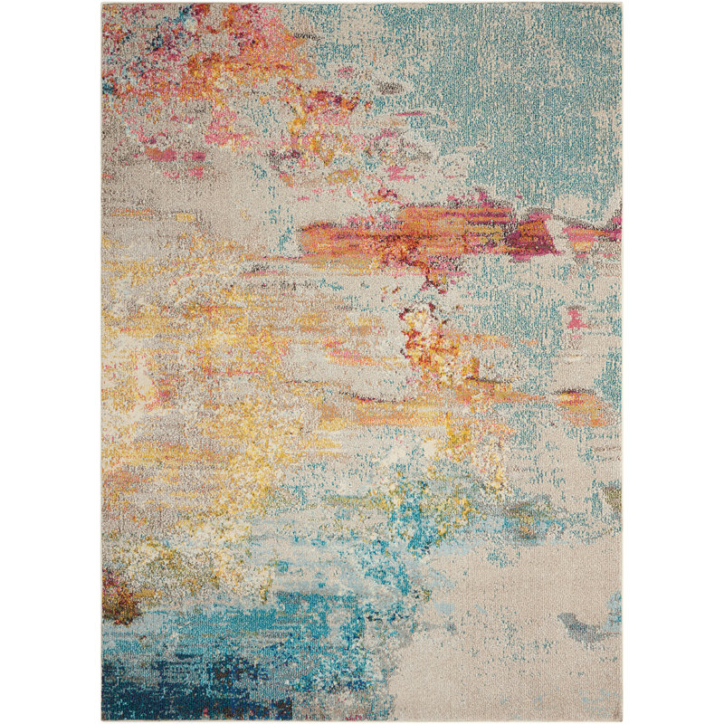 Tapis abstrait 5 pi x 7 pi Sealife