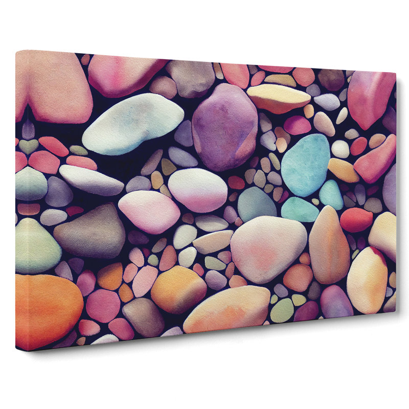 Colourful River Pebbles Vol.1 - Wrapped Canvas, 35cm H x 50cm W x 3cm D