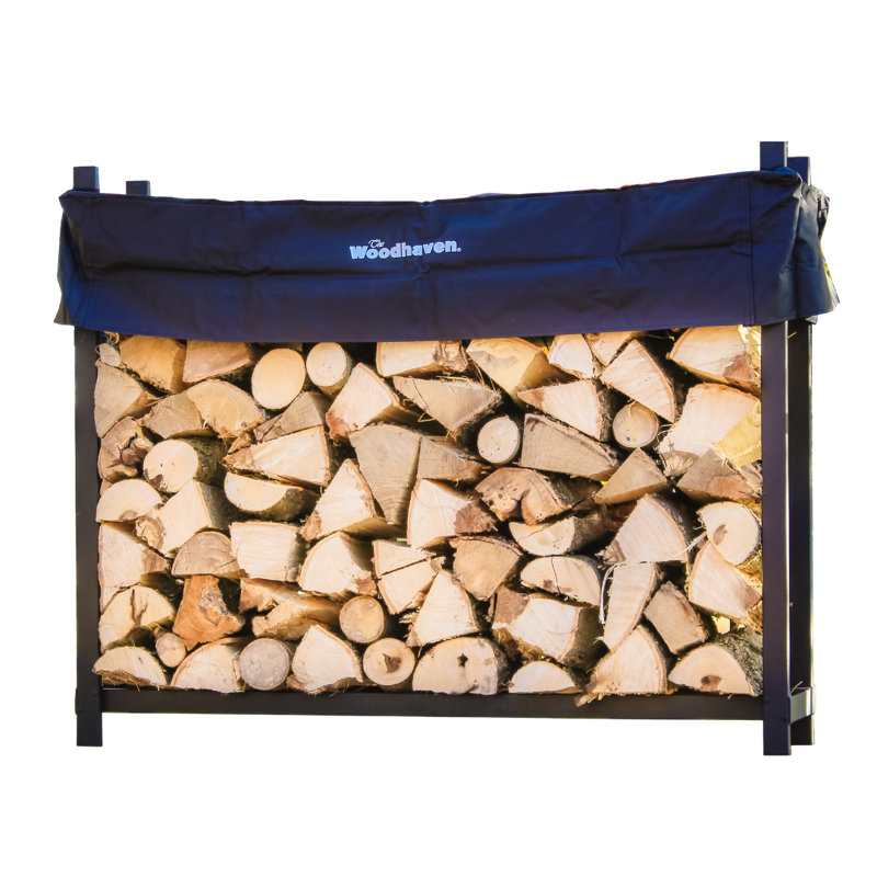 Metal Log Rack, Black, 48" H x 60" W x 14" D