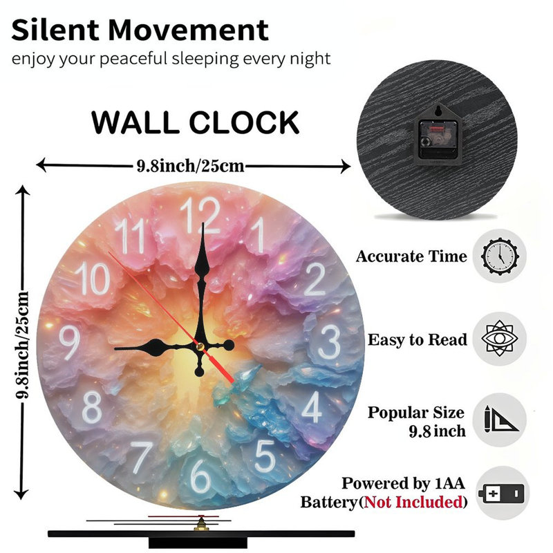 Horloge sur tourbillon de nuages pastel