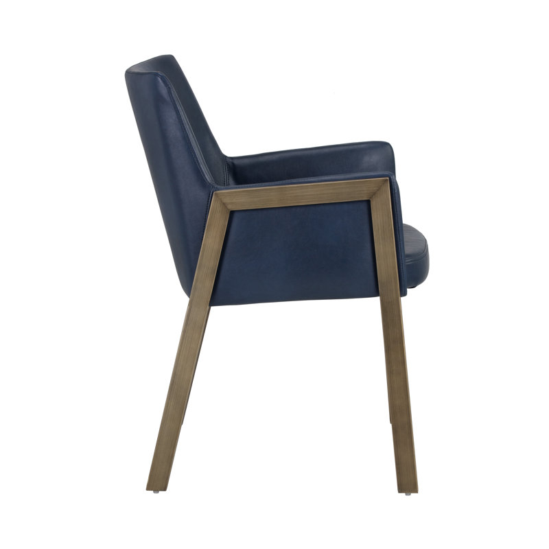Bernadette Tufted Armchair, Blue Faux Leather