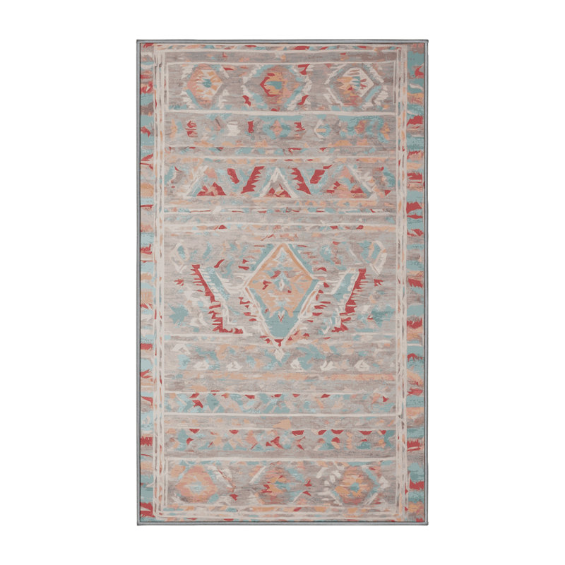 Tapis gris lavable à la machine, Rectangle 8 pi x 10 pi