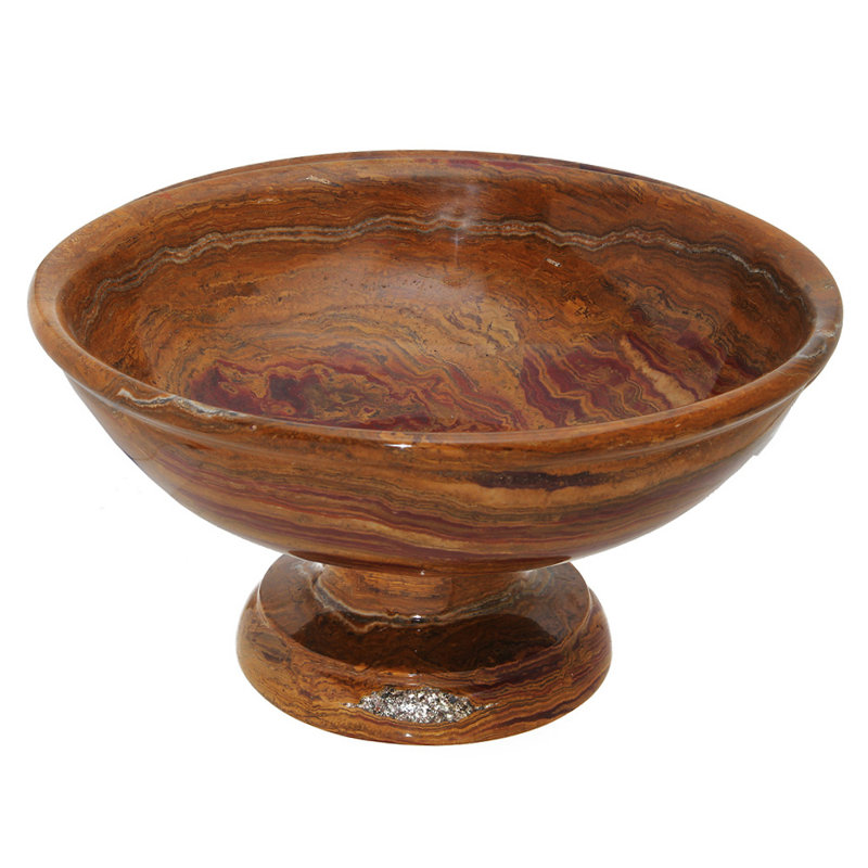 Bol décoratif à piédestal Riehle Onyx, Brun safran