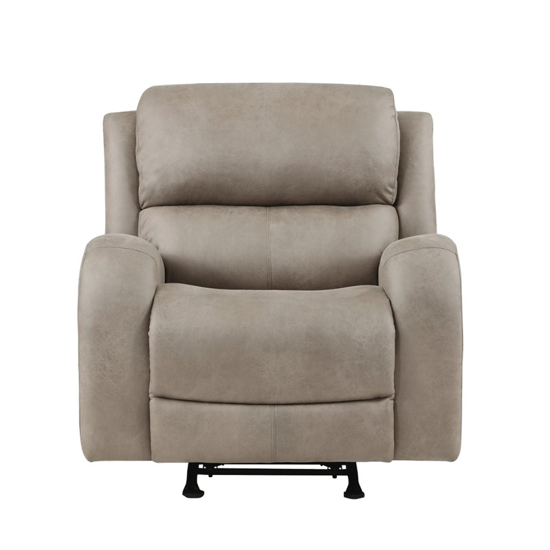 Niosha 38" Transitional Polished Microfiber Rocker Reclining Chair with Gentle Rocking, Durable Support & Foam Over Coils