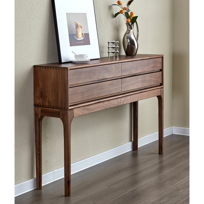 33.46" Walnut colour Rectangular Solid Wood Console Table, 35.43" H x 54.33" W x 12.6" D