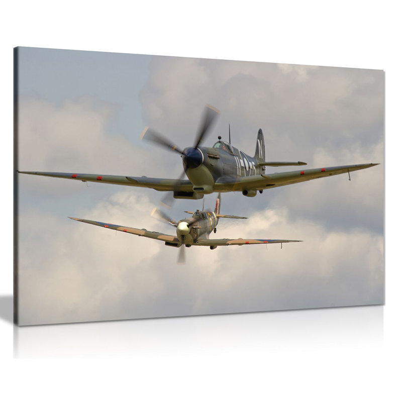 Raf Supermarine Spitfires - Wrapped Canvas Print, 41cm H x 61cm W