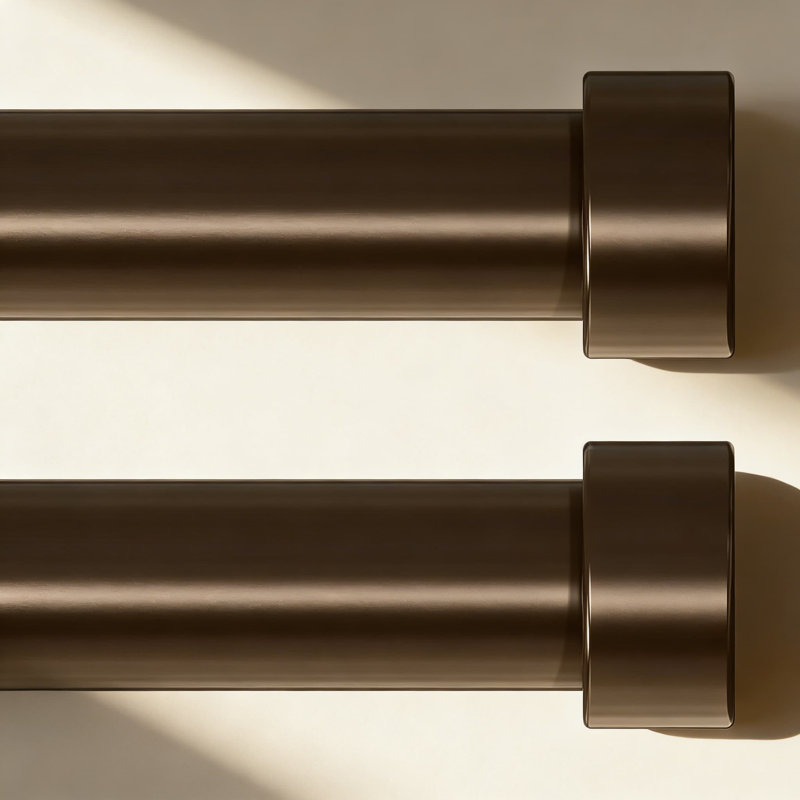 Ensemble de tringle à rideaux réglable robuste, tringle à rideaux en acier de 1 pouce de diamètre avec embout moderne, supporte jusqu'à 30 lb, installation facile pour les fenêtres de 18 à 42 pouces (paquet de 2)