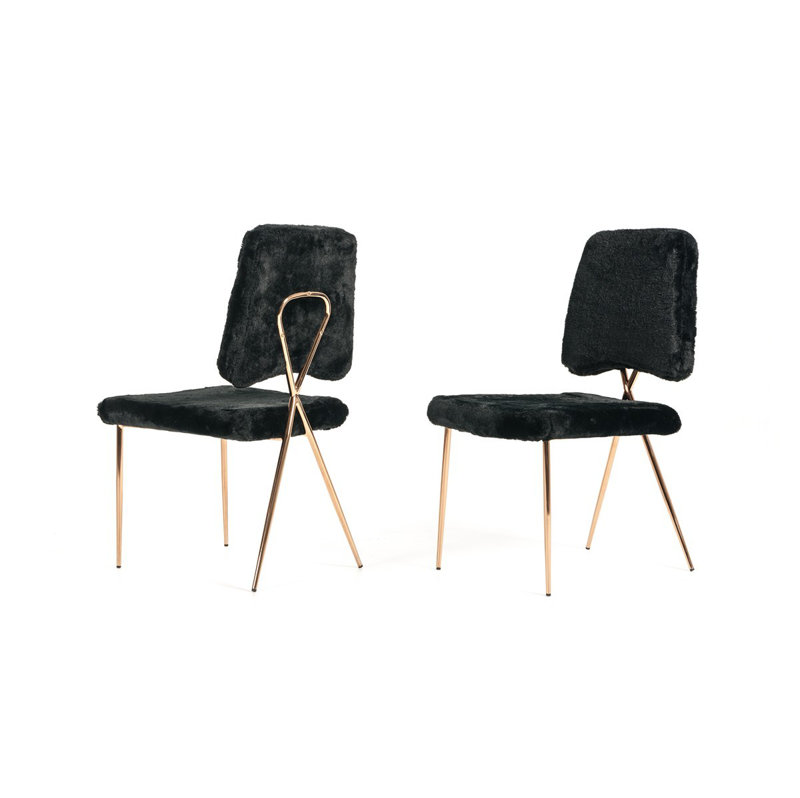 Chaise rembourrée Simone, Noir
